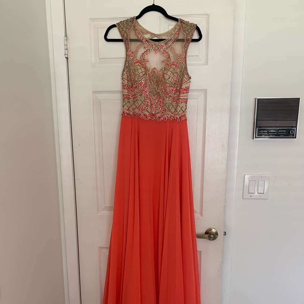 BRIGHT PINK SHERRI HILL FLOOR LENGTH GOWN